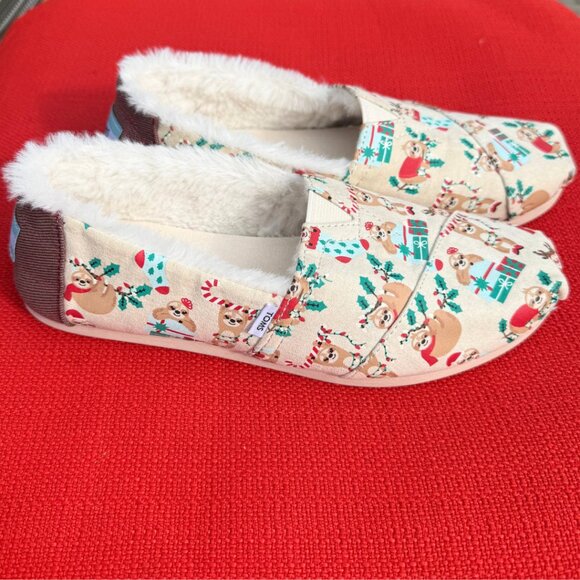 TOMS Alpargata Christmas Sloths Shoes Slippers - Womens Size US 5 - NWOT - Picture 5 of 8